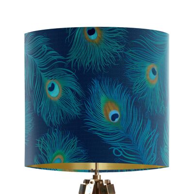 Lampshade pack of 2 regular & classic size - Peacock feathers Blue & Green