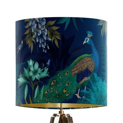 Lampshade pack of 2 regular & classic size - Peacock garden Blue