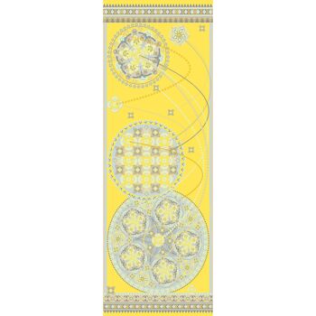 Etole en laine imprimée avec motifs de mandalas, jaune 2