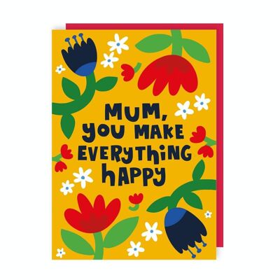 Lot de 6 cartes "Bonne fête des mères"