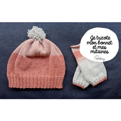 Kit creativo: lavoro a maglia il mio cappello e i miei guanti - Colore rosa