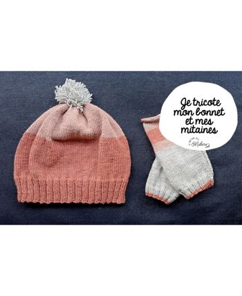 Kit Créatif : Je Tricote mon Bonnet et mes mitaines - Coloris Rose 1