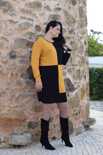 Robe Bonie Grande Taille - L à 6XL (Noir et Jaune) 4