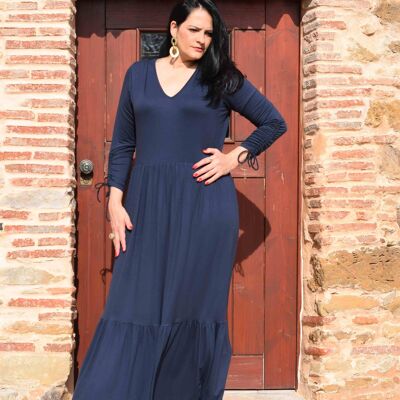 Vestido Tallas Grandes Adele - L a 6XL (Azul Marino)