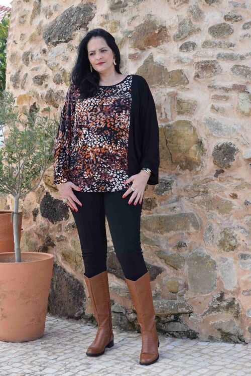 Plus Size Jumper/Sweater Manuela2 - L to 6XL (Black and Dot Fantasy)