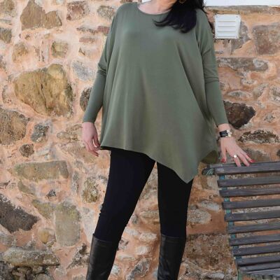 Maglione/Maglione taglie forti Cristina - da L a 7XL (verde militare)