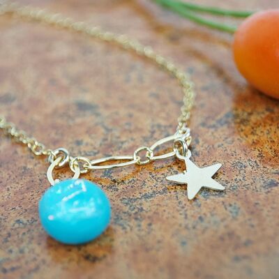 Glass and star tassel bracelet