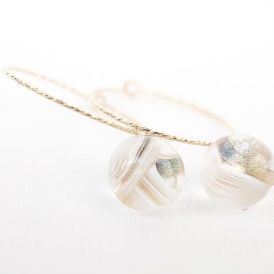 "Moon" faceted hoops