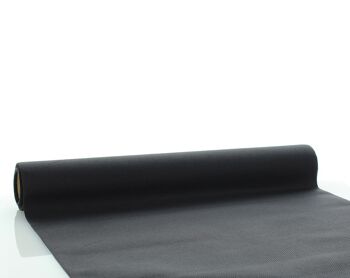 Chemin de table jetable noir en Linclass® Airlaid 40 cm x 4,80 m, 1 pièce 1