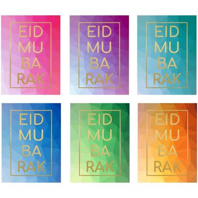 Cartes de vœux Eid Mubarak (paquet de 6) - Géométrique