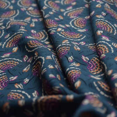 Floral viscose - Indira anthracite