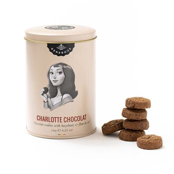 Charlotte Chocolat Boîte métal 120g - Biscuits au chocolat 1