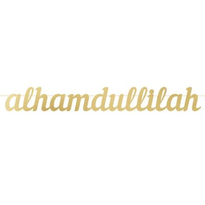 Estandarte de letras Alhamdullilah - Dorado