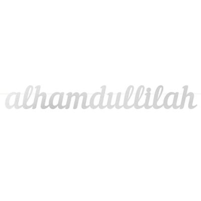Bannière Lettre Alhamdullilah - Argent