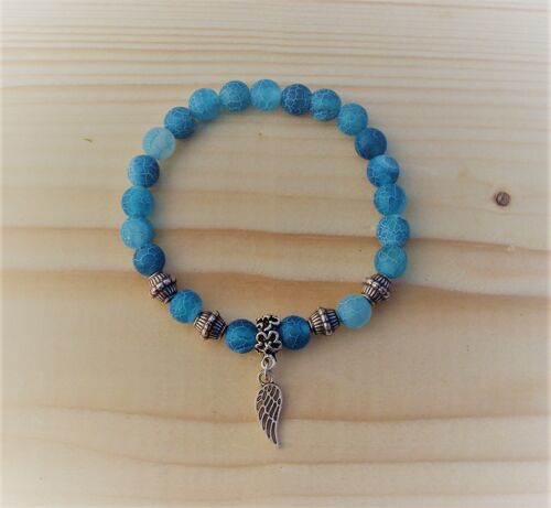 Edelstein Armband aus blauen gebranntem Achat