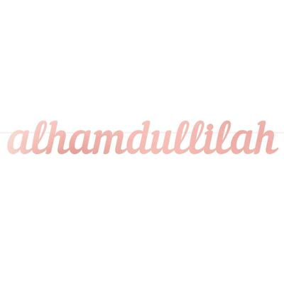 Pancarta de letras Alhamdullilah - Oro rosa