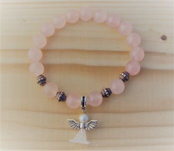 Bracelet de pierres précieuses en quartz rose