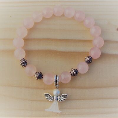 Gemstone bracelet made of rose quartz