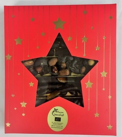 Boîte Etoile de Noël- assortiment BIO chocolats 180g