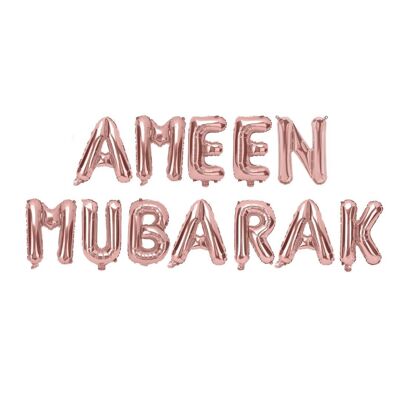 Ameen Mubarak Foil Balloons - Rose Gold