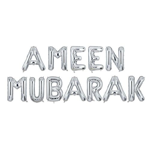 Ameen Mubarak Foil Balloons - Silver