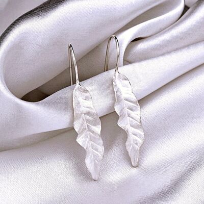 Orecchini a foglie lunghe - Orecchini in argento sterling 925 - Eleganti gioielli naturali - OHR925-122