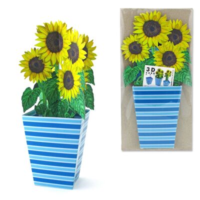 3D greeting card sunflowers
