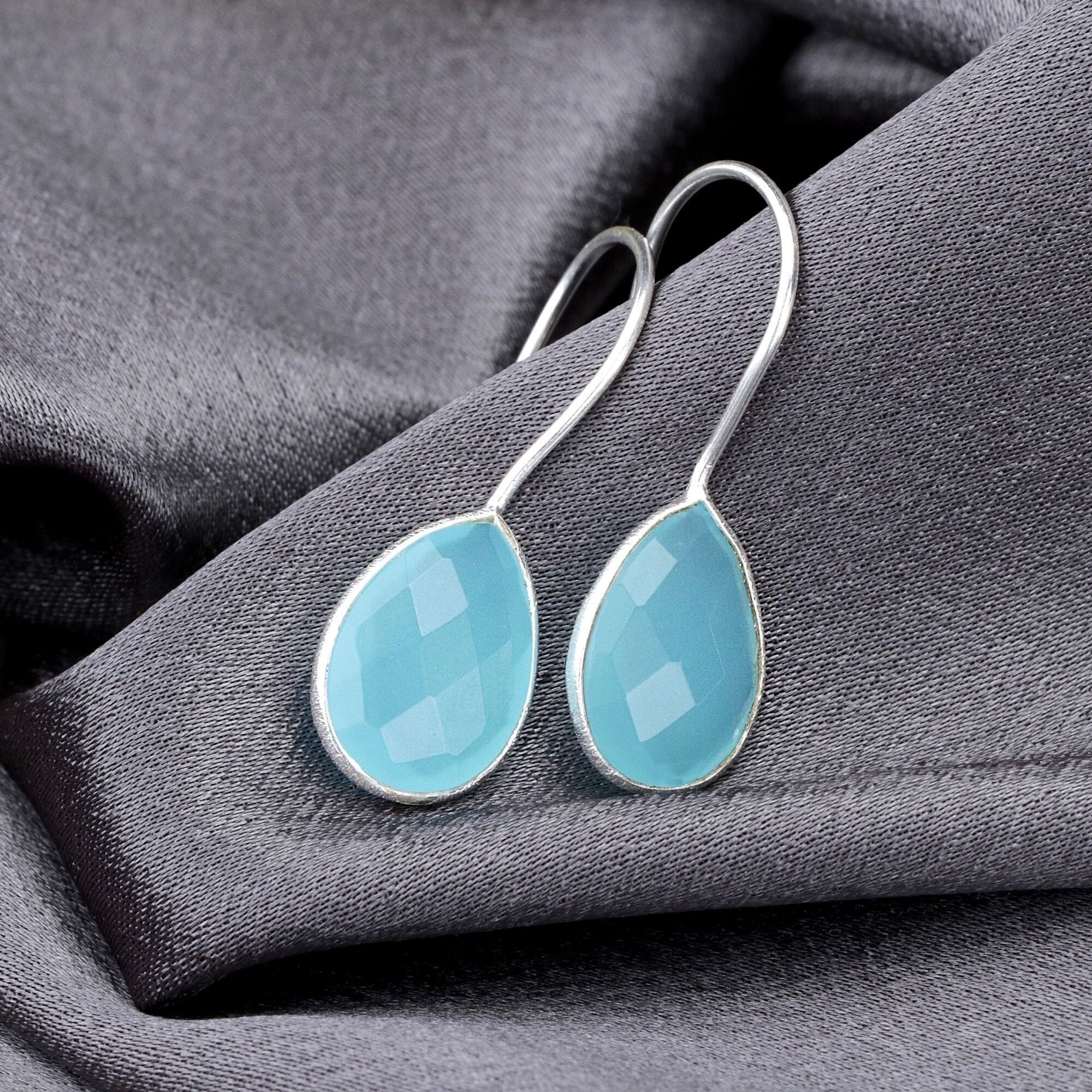 Sterling silver deals aquamarine earrings