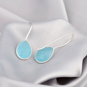 Boucles d'oreilles aigue-marine - Boucles d'oreilles luxueuses en argent sterling 925 - OHR925-105 7