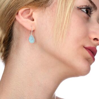 Boucles d'oreilles aigue-marine - Boucles d'oreilles luxueuses en argent sterling 925 - OHR925-105 8