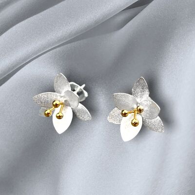 Blossom Stud Earrings - 925 Sterling Silver - OHR925-33