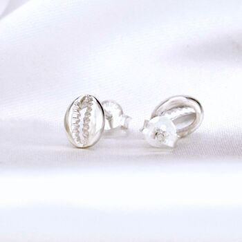 Mini clous d'oreilles en coquillage cauri - Argent sterling 925 - OHR925-48 4