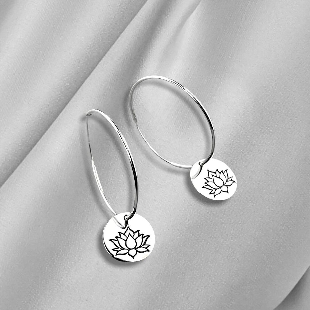 Lotus 925 Sterling Silber Kreolen - OHR925-43