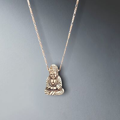 Enlightenment BUDDHA 925 Rose Gold Plated Chain - K925-77