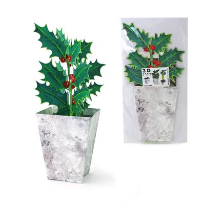 3D greeting card holly / Ilex