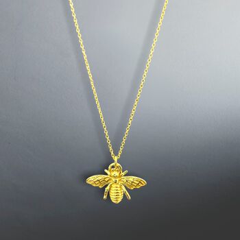 Chaîne en plaqué or sterling 925 Golden Bee - Idée cadeau pour les abeilles occupées - K925-59 8