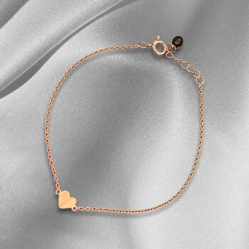 Bracelet Coeur Plaqué Or Rose 925 Sterling - ARM925-40 3