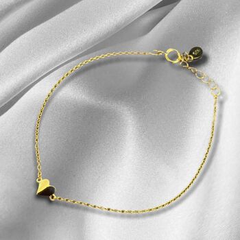 Bracelet Coeur Plaqué Or Sterling 925 - Cadeau d'Amour pour les Minimalistes - ARM925-25 3