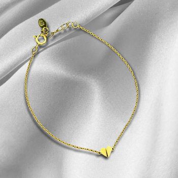 Bracelet Coeur Plaqué Or Sterling 925 - Cadeau d'Amour pour les Minimalistes - ARM925-25 4