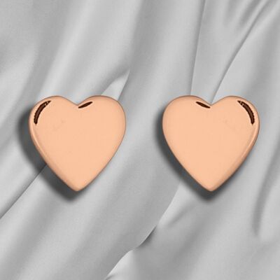 925 Sterling Rose Gold Plated Ear Studs "Mini Hearts" - OHR925-28