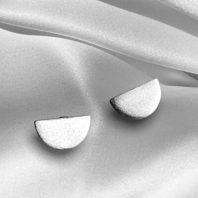 Mini orecchini a bottone "Half Moon" in argento sterling 925 - OHR925-29