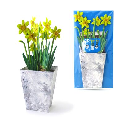 Jonquilles de carte de voeux 3D