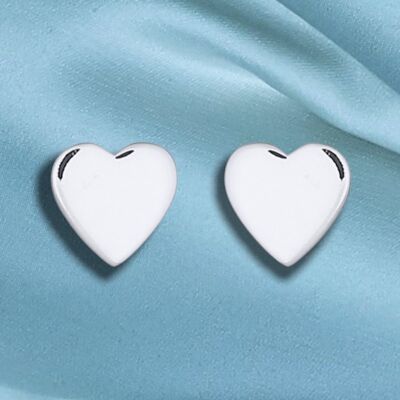 Mini orecchini a bottone a forma di cuore in argento sterling 925 (OHR925-92)