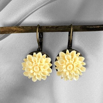 Boucles d'oreilles chrysanthème style vintage - VINOHR-77