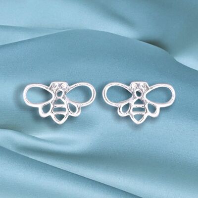 Mini 925 Sterling Silver Ear Studs "Bees" - OHR925-112