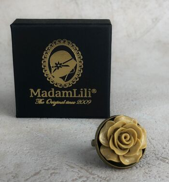 Rose d'automne - Marron - Bague florale de style vintage - VINRIN-45 4