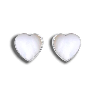 Pendientes Mini de Plata de Ley 925 Nácar CORAZONES (OHR925-88)