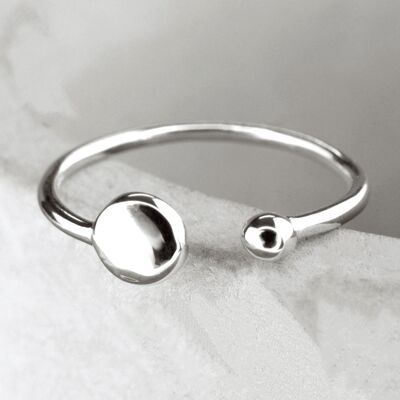 925 Sterling Silver Ring MOON & EARTH - RG925-20