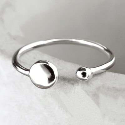 925 Sterling Silber Ring MOND & ERDE - RG925-20