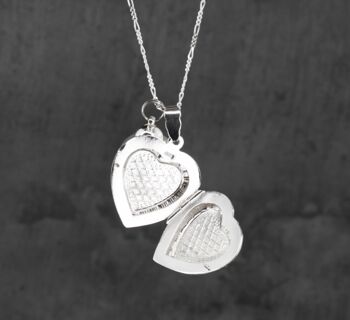 Collier argent 925 véritable pissenlit avec médaillon coeur "Je t'aime" - K925-101 5